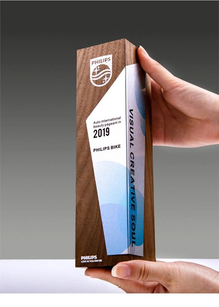 Rectangle Wooden Trophy With Aluminum Plate