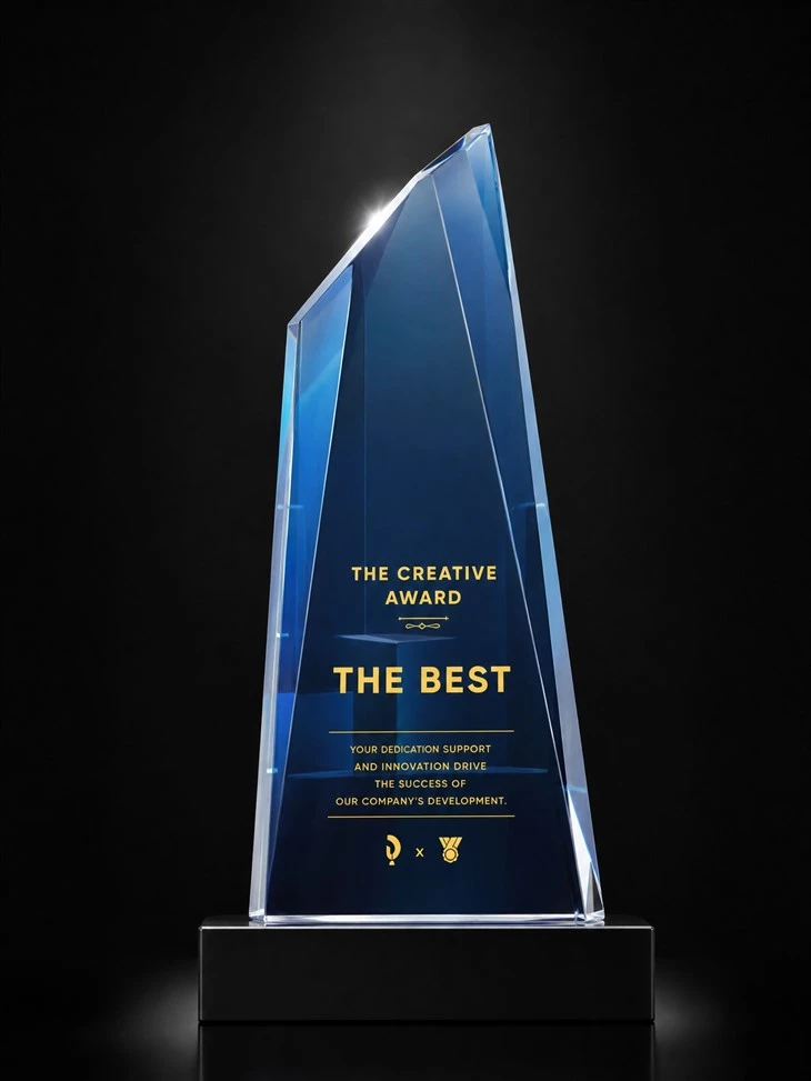 Obelisk Crystal Trophy With Slant Top best