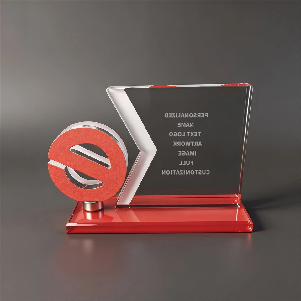 Letter E Symbol Crystal Award high quality