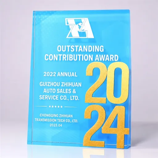 Colored Crystal Digital Print Award Trophy