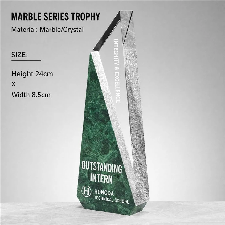 Premium Marble Crystal Recognition Trophy
