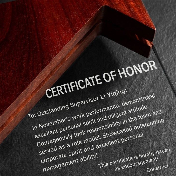 Wooden Base Crystal Award Plaque