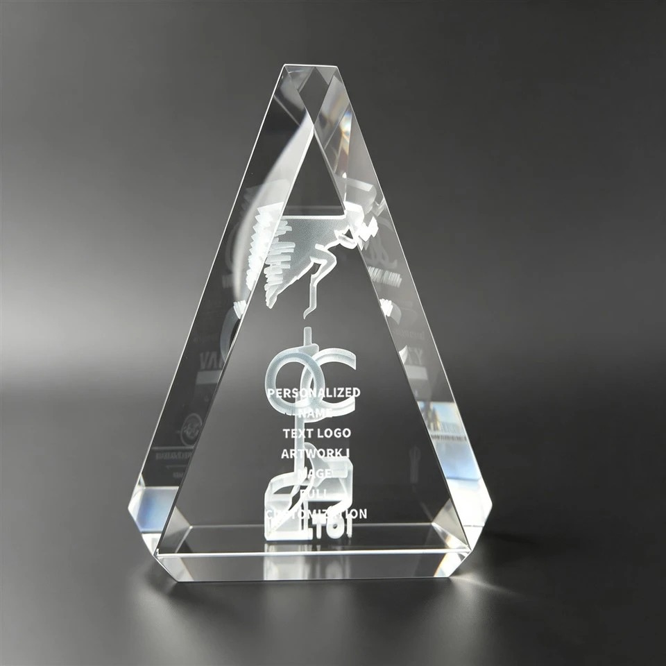 Triangle Peak Laser Etched Crystal Award suppliers