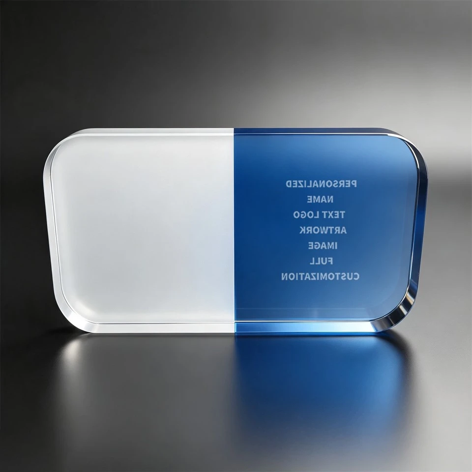 Two-Tone Rounded Crystal Award Plaque high quality